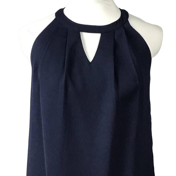 Greylin Melissa Laser Cut Deep Navy Blue Halter Shift Mini Dress sz XS - Picture 10 of 13